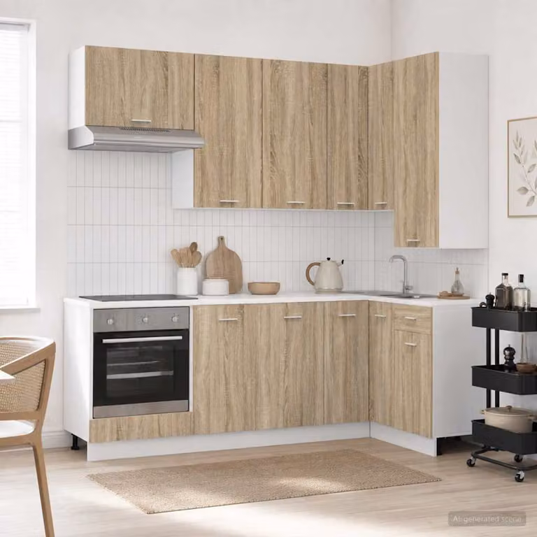 Unità cucina moderna vidaXL LYON composta da 8 pezzi in legno ingegnerizzato color rovere Sonoma