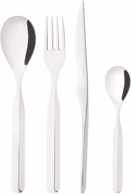 Set di posate Casa Bugatti VIDAL in acciaio inox lucido da 24 pezzi con contenitore color wengè