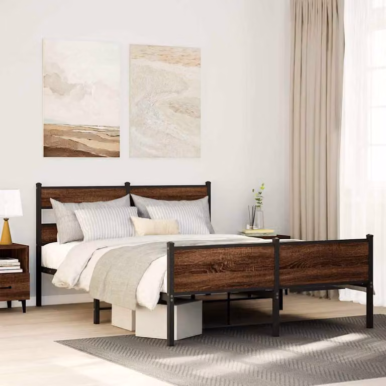 Giroletto in metallo vidaXL colore marrone con struttura rigida L/P/H: 200 x 160 x 91,5 cm