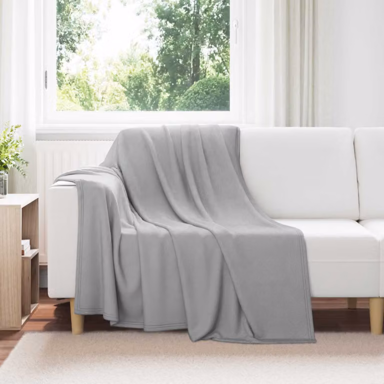 Coperta in pile morbida vidaXL Grigio L 200 cm x P 150 cm