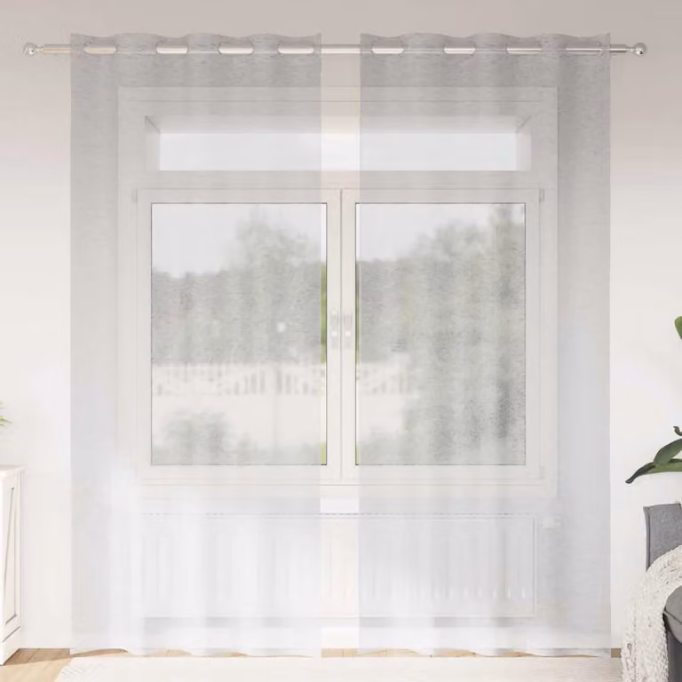 Set di 2 tendine velate vidaXL in poliestere grigio, L: 260 cm x H: 140 cm