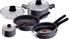 Set di pentole e padelle Lagostina Cucina Green 8 pezzi in alluminio antiaderente colore grigio