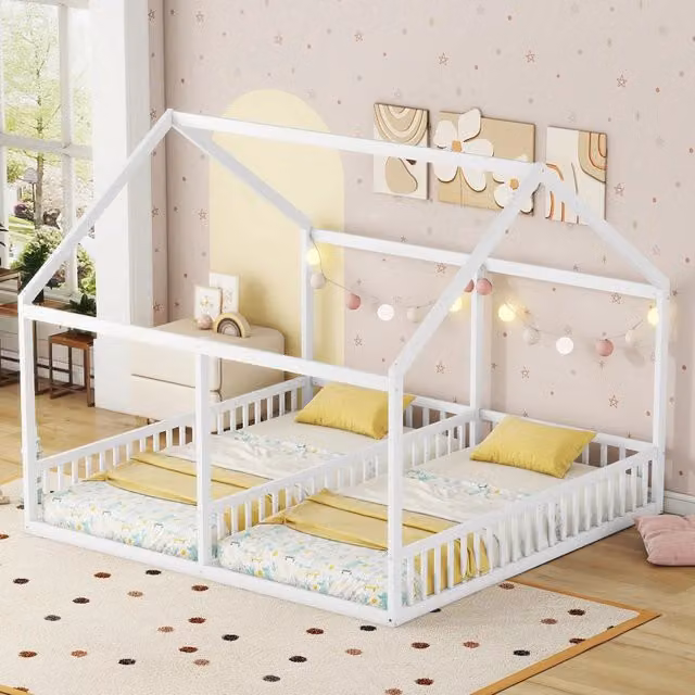 Letto singolo bianco in pino e MDF per bambini CIPACHO L/P/H: 90 x 200 x 187 cm