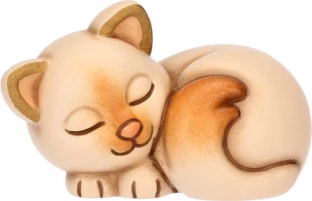 Mini gatto bianco in ceramica Thun per decorazione da tavolo