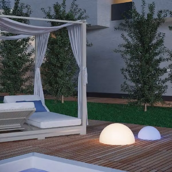 Sfera LED RGB da esterno Redo Group Blob, colore bianco, con telecomando e protezione IP65