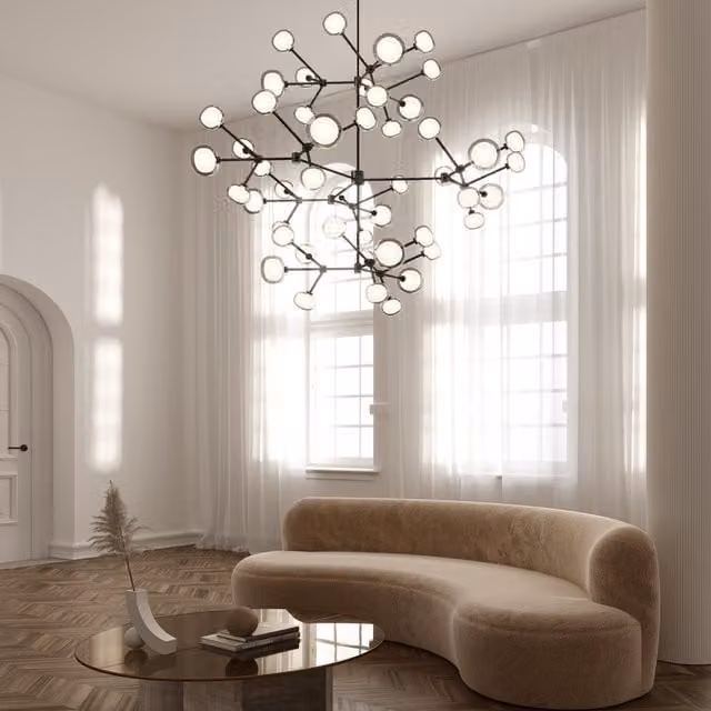 Lampada a sospensione Tooy Nabila 552.48 in vetro e metallo con design moderno a sfera