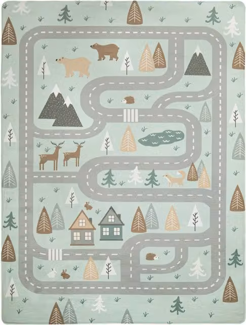 Tappeto lavabile per bambini Chiko turchese L: 150 cm, P: 80 cm