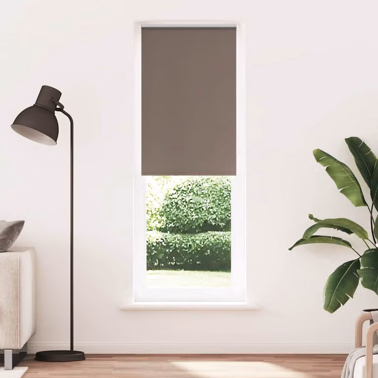 Tenda a Rullo Oscurante vidaXL in Poliestere, Disponibile in Marrone o Grigio, L: 70 cm, H: 210 cm