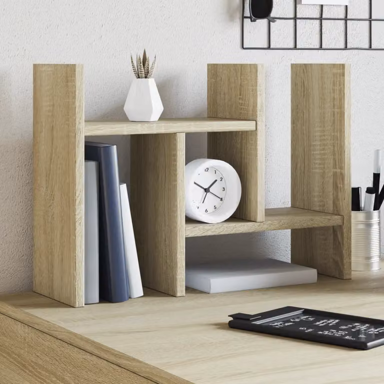 Organizzatore da scrivania multi scomparto vidaXL in legno color rovere sonoma L: 34,5 cm, P: 15,5 cm, H: 35,5 cm
