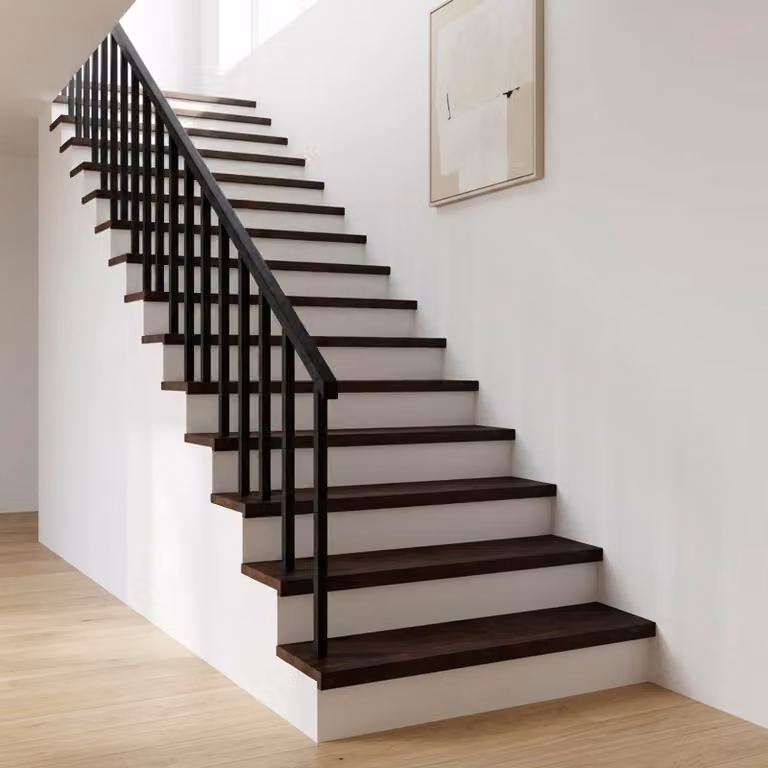 Set di 4 tappeti per scale vidaXL moderni, colore marrone scuro, L 110 x P 25 x H 2 cm