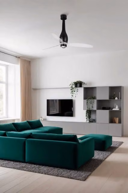Ventilatore a soffitto LED FARO Eterfan Nero con pale trasparenti, Ø 1280 mm, 17W, 3000K