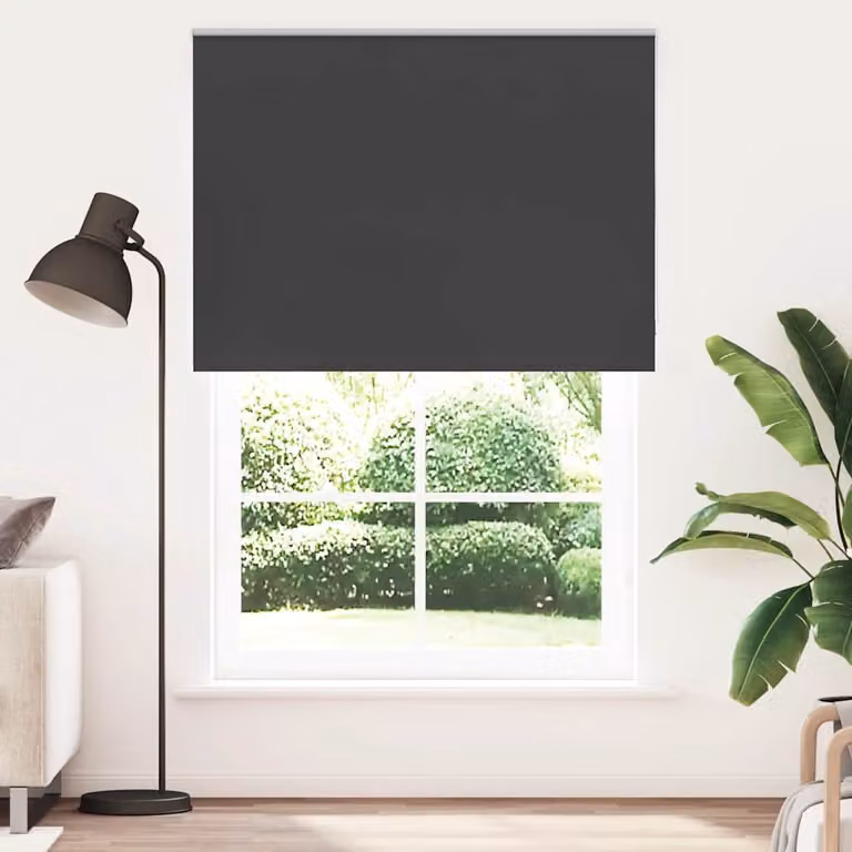 vidaXL Tenda a Rullo Oscurante Termoisolante in Poliestere, Colore Antracite/Nero, L: 160 cm x H: 210 cm