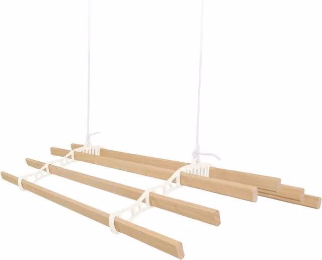 Stendibiancheria a Soffitto con Puleggia MONSTER SHOP, 6 Listelli, Beige
