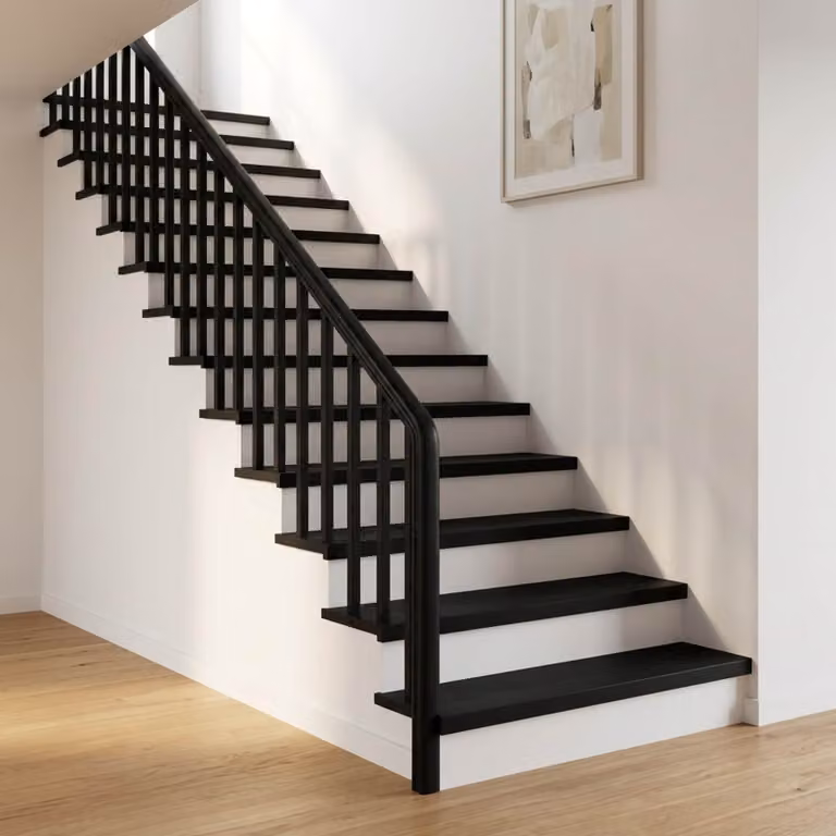 Set di 12 tappeti per scale vidaXL, colore nero, L 70 cm x P 25 cm x H 2 cm