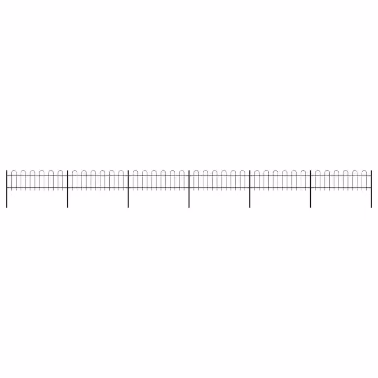 Recinzione da giardino vidaXL in acciaio con parte superiore ad anello, colore nero, L: 1005 cm, H: 60 cm