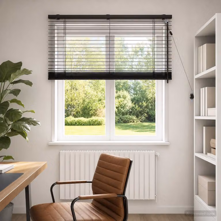 vidaXL Tenda Veneziana Marrone Scuro L: 100 cm, H: 130 cm, 35 mm
