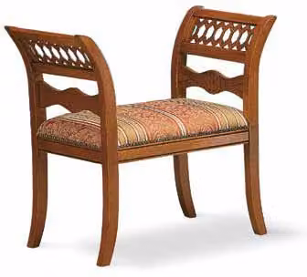 Panca imbottita in legno di faggio con decorazioni floreali Mobili 2G L: 151 cm, P: 38 cm, H: 37 cm