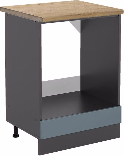 Mobile per forno da incasso R-Line Vicco, Grigio-blu/Antracite e Rovere, L: 60 cm