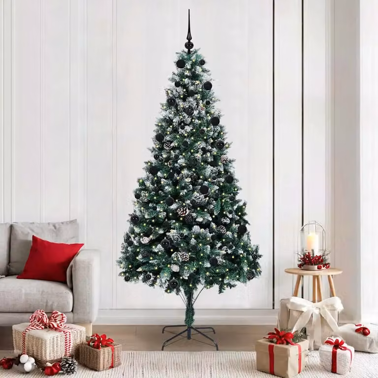 Albero di Natale artificiale vidaXL verde con 300 LED luce bianca calda, Altezza: 210 cm