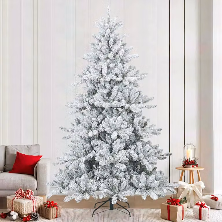 Albero di Natale artificiale snodato vidaXL bianco con effetto neve, Altezza: 150 cm