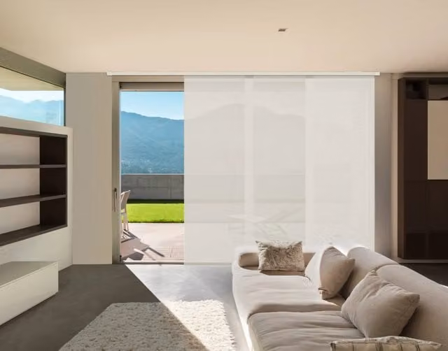 Kit di pannelli giapponesi VIEWTEX Screen con binario in alluminio, semi-trasparenti, colore bianco, L: 144 cm