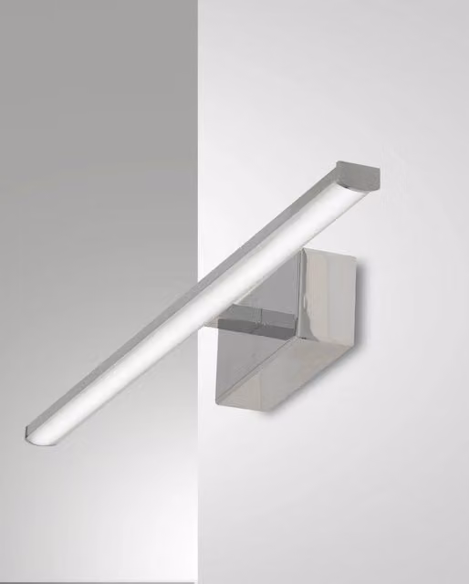 Nala Lampada da Parete LED Fabas Colore Cromo con Struttura in Metallo e Plastica, Luce Up and Down 10W 1200lm 3000K IP44 per Bagno e Corridoio