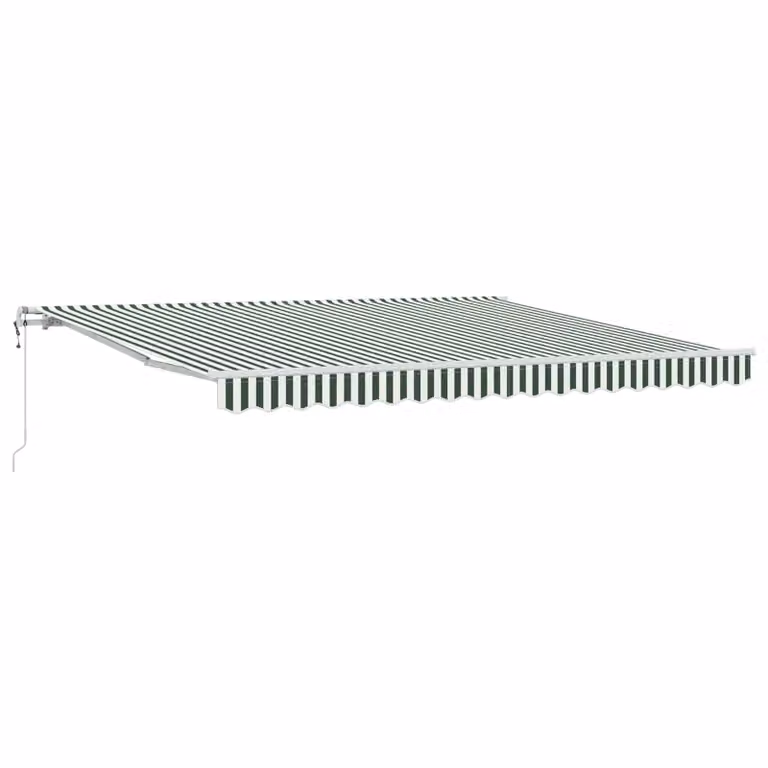 Tenda retrattile vidaXL con bracci pieghevoli in alluminio, Verde e Bianco, L 400 cm x P 300 cm