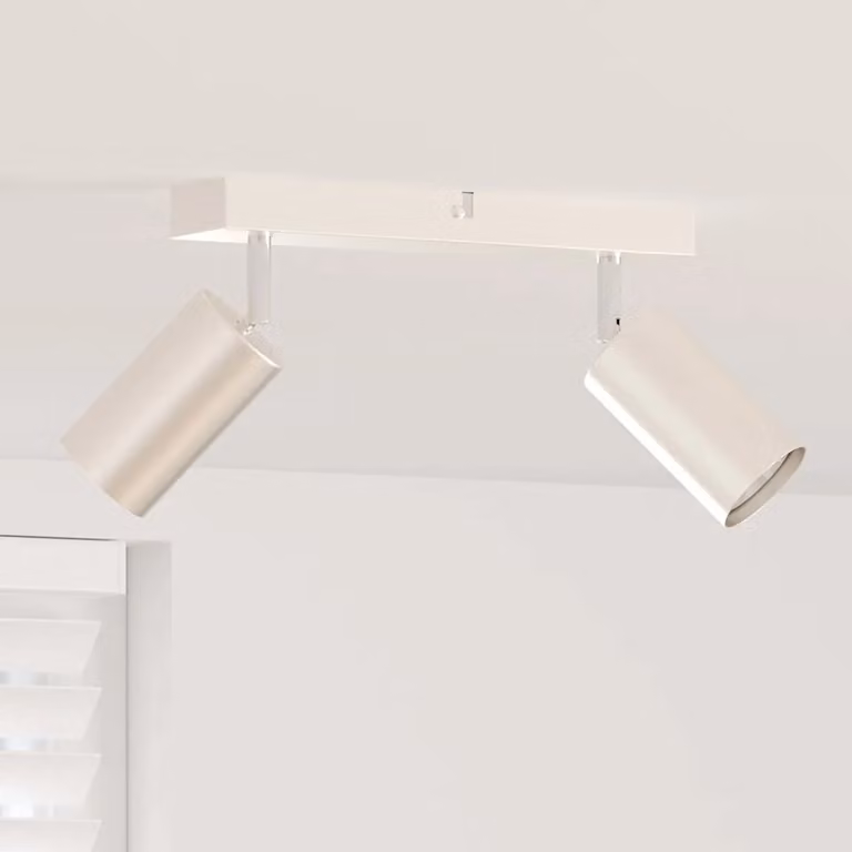 Faretto da soffitto regolabile vidaXL in metallo color argento e bianco L/P/H: 26 x 6 x 16 cm