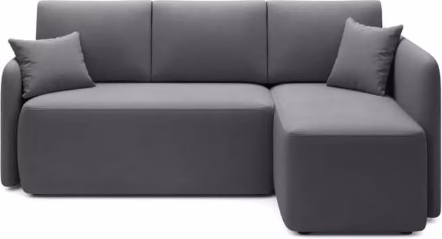 Divano ad angolo L MEUBLORAMA Grigio con funzione letto e poggiatesta regolabile