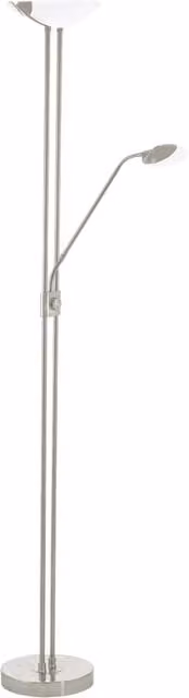 Piantana Moderna Eglo Baya in Acciaio Argentato con Luce LED Integrata da 20W Dimmerabile e Regolabile