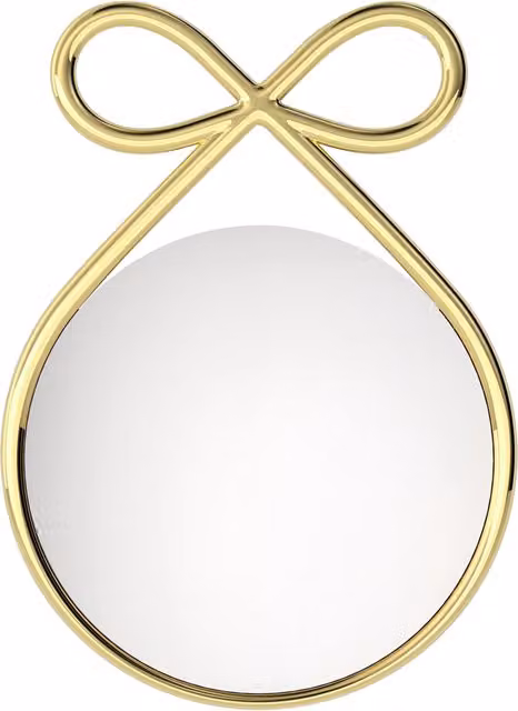 Specchio rotondo da parete Qeeboo Ribbon in metallo oro Diametro: 60 cm