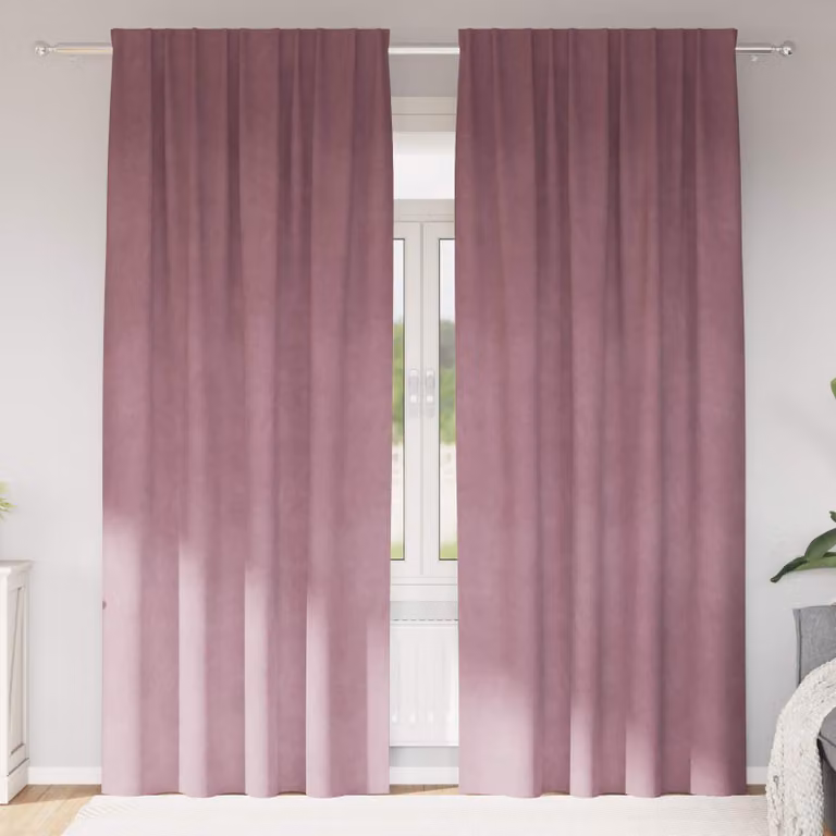 Set di 2 tende oscuranti vidaXL in velluto rosa, L: 140 cm, H: 245 cm