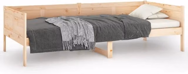 Letto singolo per adulti in legno massello di pino rustico L: 200 cm, P: 80 cm
