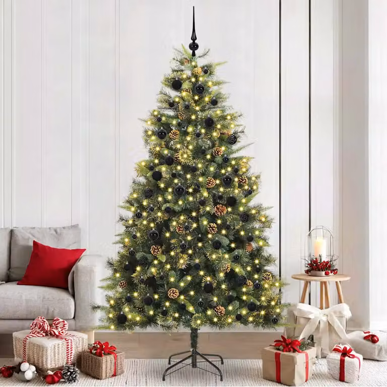 Albero di Natale artificiale pieghevole con coni vidaXL, Verde, Altezza: 240 cm