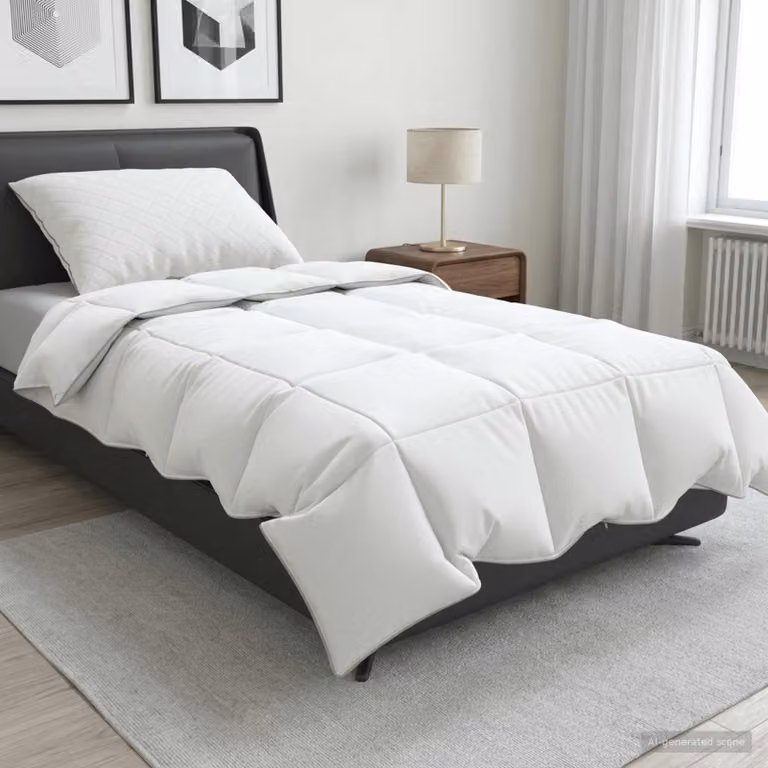 Set di 2 piumoni estivi vidaXL in piume d'oca e cotone, colore bianco, L 152 x P 203 cm