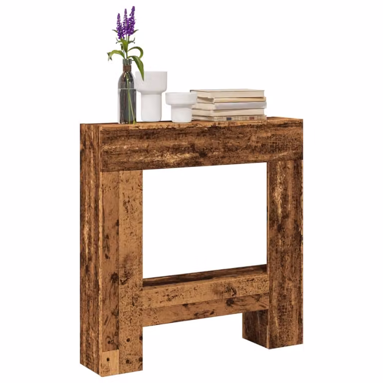 Cornice per Camino in Legno Antico vidaXL, Colore Marrone, L: 81 cm, P: 18 cm, H: 82 cm