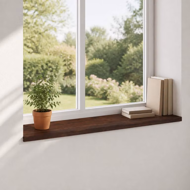 Set di 2 soglie per finestre vidaXL in legno marrone L: 110 cm, P: 40 cm, H: 2 cm