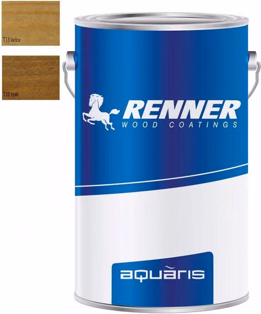 Renner Aquaris Yo M317 Finitura Professionale per Interni ed Esterni, Colore Teak Lucido 60 Gloss, 5kg