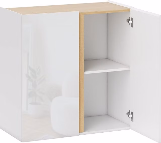 Buffet HOMCOM bianco lucido con 2 ante soft-close e ripiano regolabile L 80 cm x P 40 cm x H 80 cm