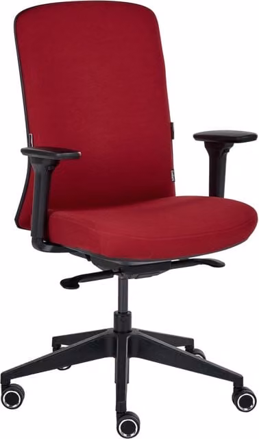Sedia da ufficio ergonomica BELIANI rossa con seduta regolabile e braccioli per home office