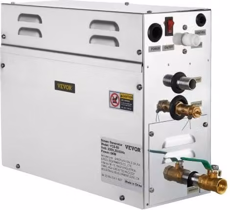 Generatore di vapore Vevor da 6 kW in acciaio inossidabile color argento per doccia, sauna e bagno home spa