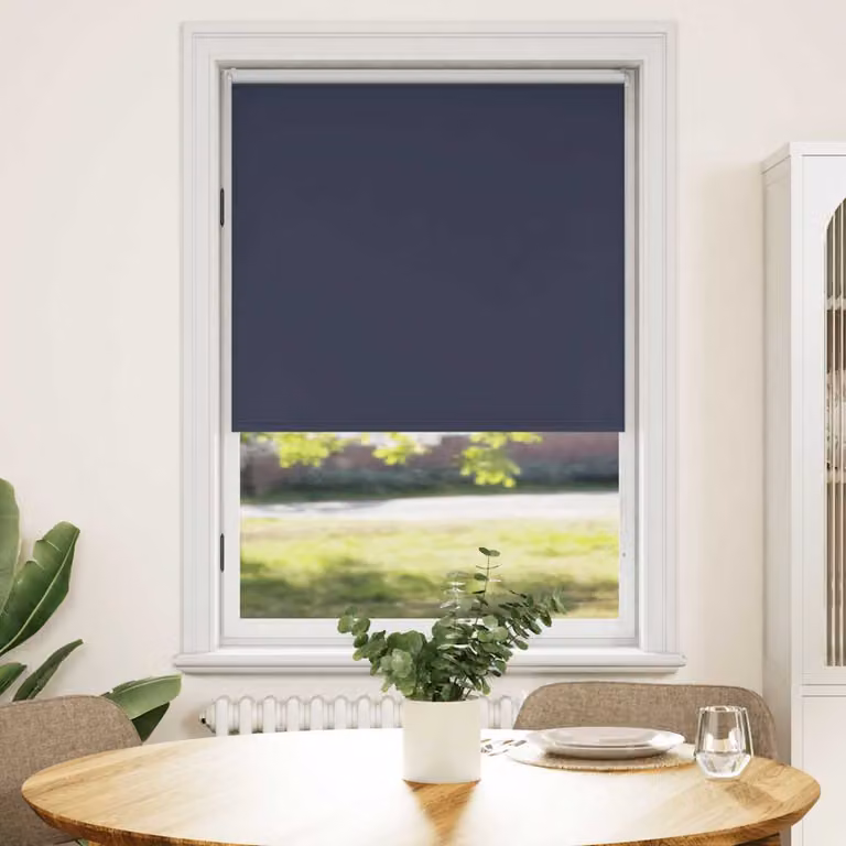 Tenda a rullo oscurante e termoisolante vidaXL in poliestere, colore blu marino e argento, L: 120 cm, H: 175 cm