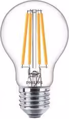 Lampadina LED Philips a goccia con filamento, attacco E27, 10,5 W, 1521 lumen, luce bianco neutro 4000K, vetro trasparente