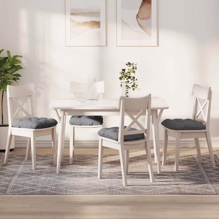 Set di 4 cuscini per seduta vidaXL in microfibra grigio, L/P/H: 40 x 40 x 12 cm