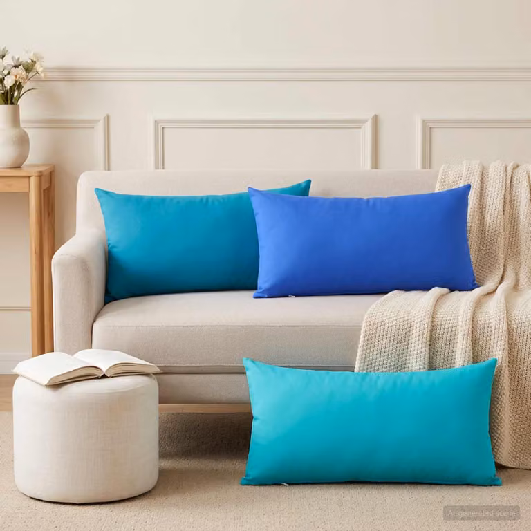 Set di 2 cuscini HEERLEN vidaXL in poliestere, colore azzurro