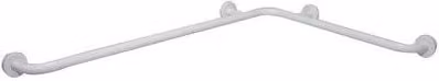 Maniglione ad angolo in acciaio inox bianco opaco L: 100 cm, P: 65 cm