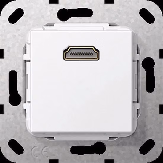 Ingresso HDMI da parete Gira combinato in bianco