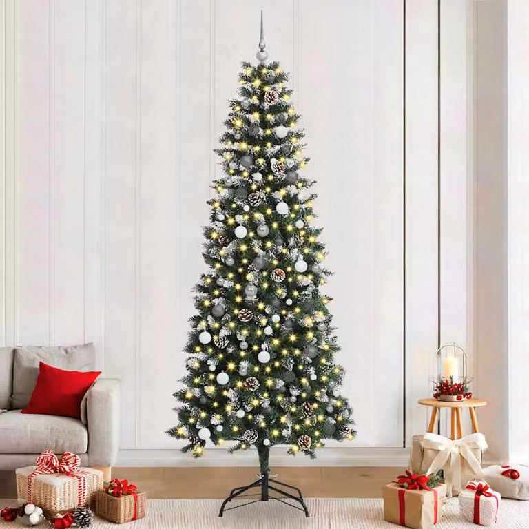 Albero di Natale artificiale vidaXL verde con luci LED bianco caldo, Altezza: 240 cm