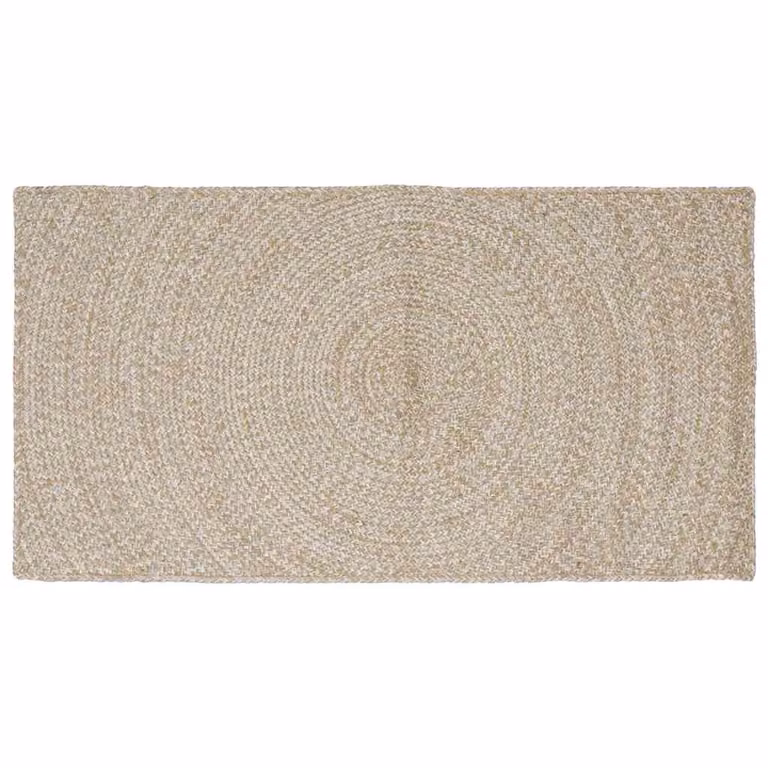 Tappeto da area moderno in juta lavabile vidaXL, rettangolare, L 200 cm x P 100 cm, colori beige, bianco e marrone