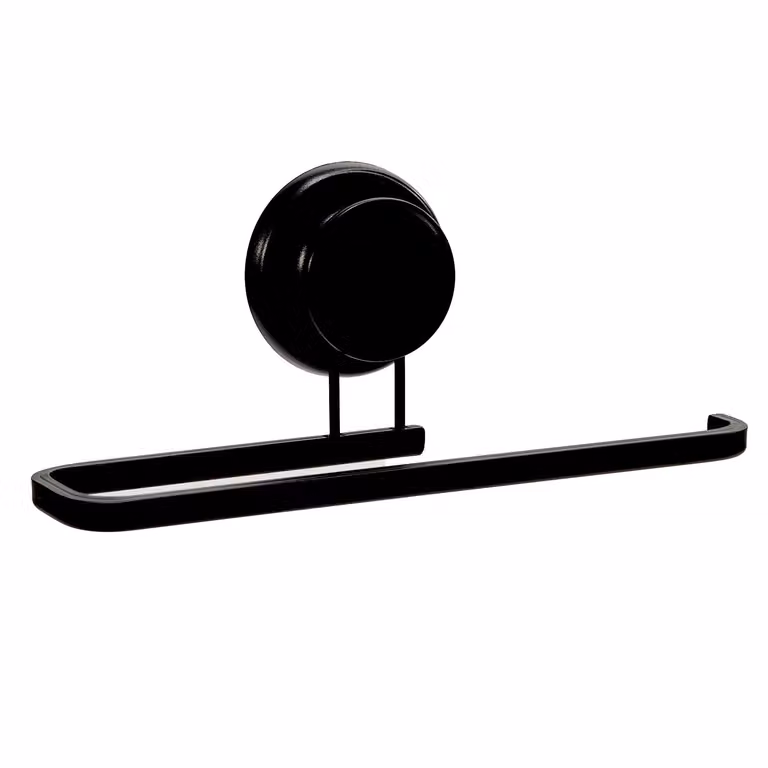 Porta asciugamani con ventosa in alluminio nero VESTIAMO CASA Linea Tahoma Black L: 24 cm, P: 11 cm, H: 8 cm